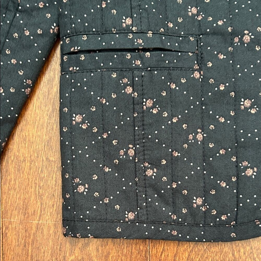 Rubbish Quilted Cottagecore Blue Ditsy Calico Floral Open Front Jacket, Size XXS - Picture 10 of 15